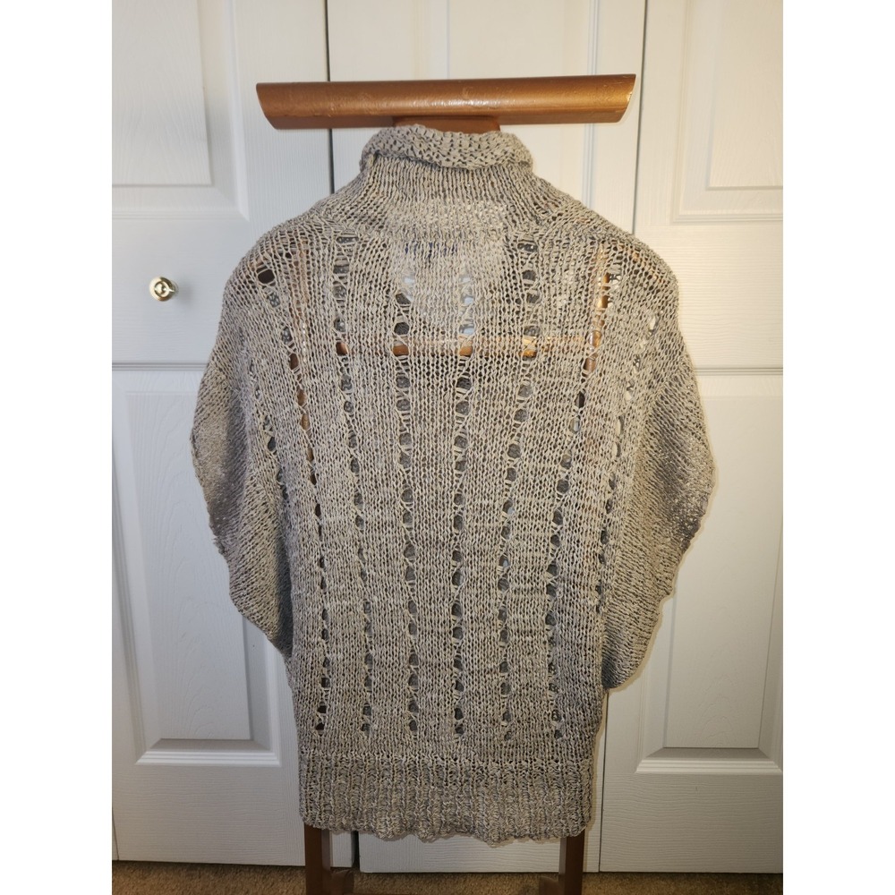 Vivienne Tam Open Crochet Cowl Neck Sweater Short Sleeve Size Large - Picture 3 of 7